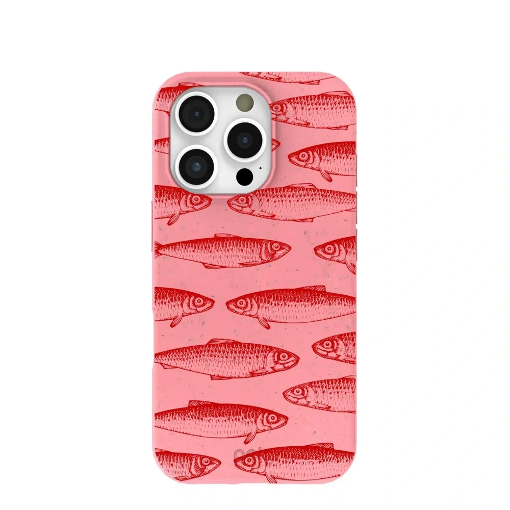 Plea Blue Lobster and Red Fish (sardine) iPhone Case